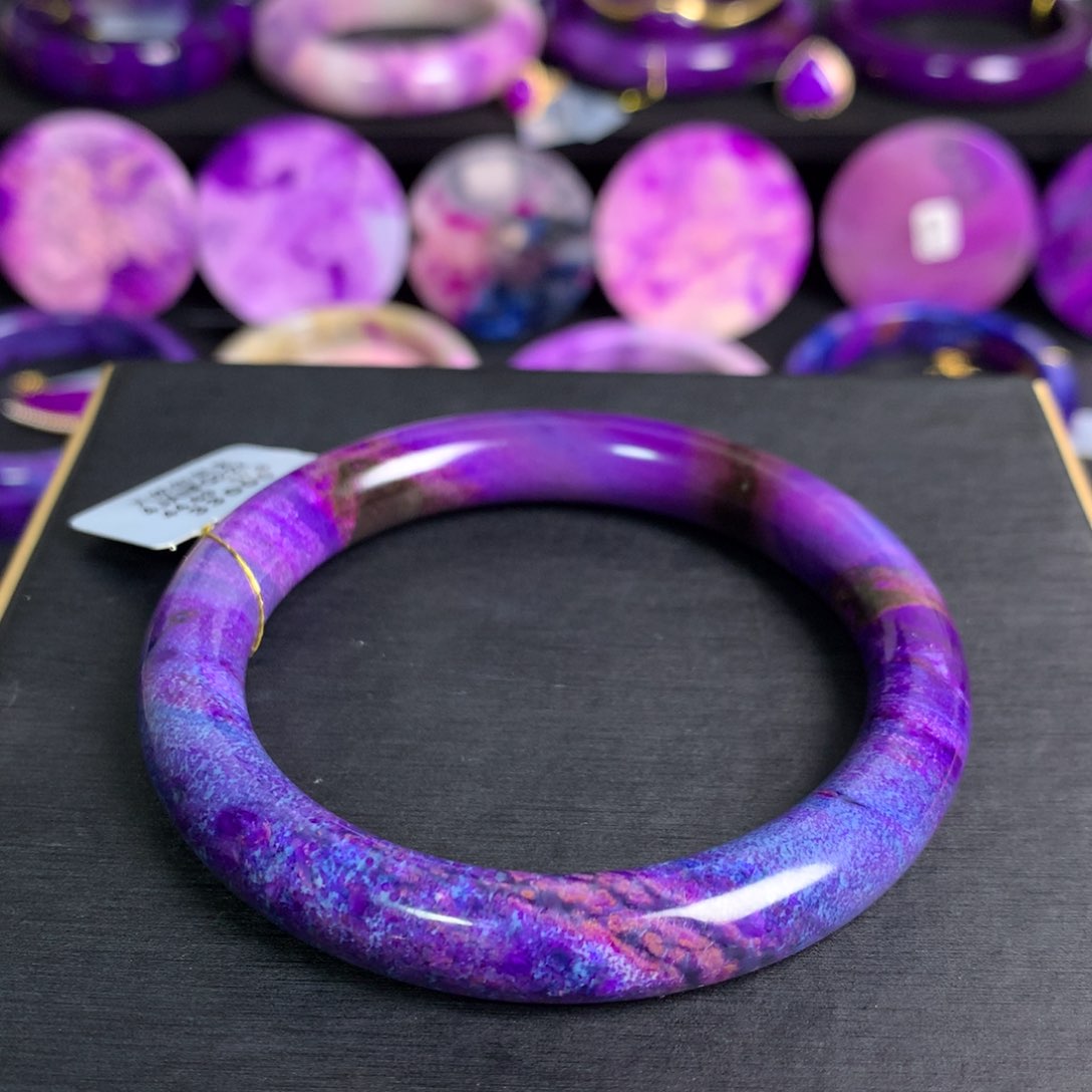 苏纪石（舒俱来）幻彩圆条手镯58未镶嵌