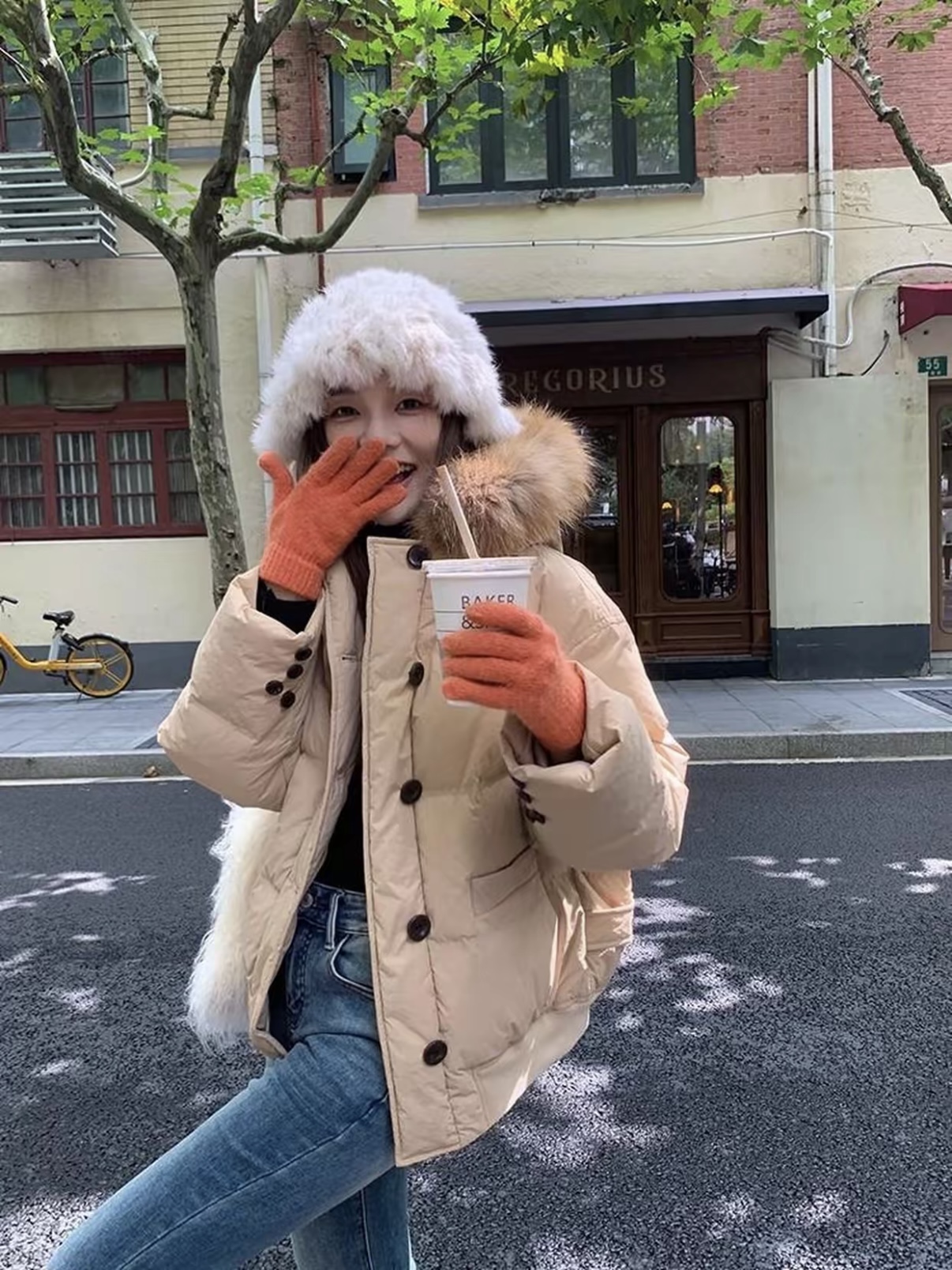 【小暖炉】白鸭绒连帽羽绒服冬季带毛领加厚保暖短款显瘦小个子外套