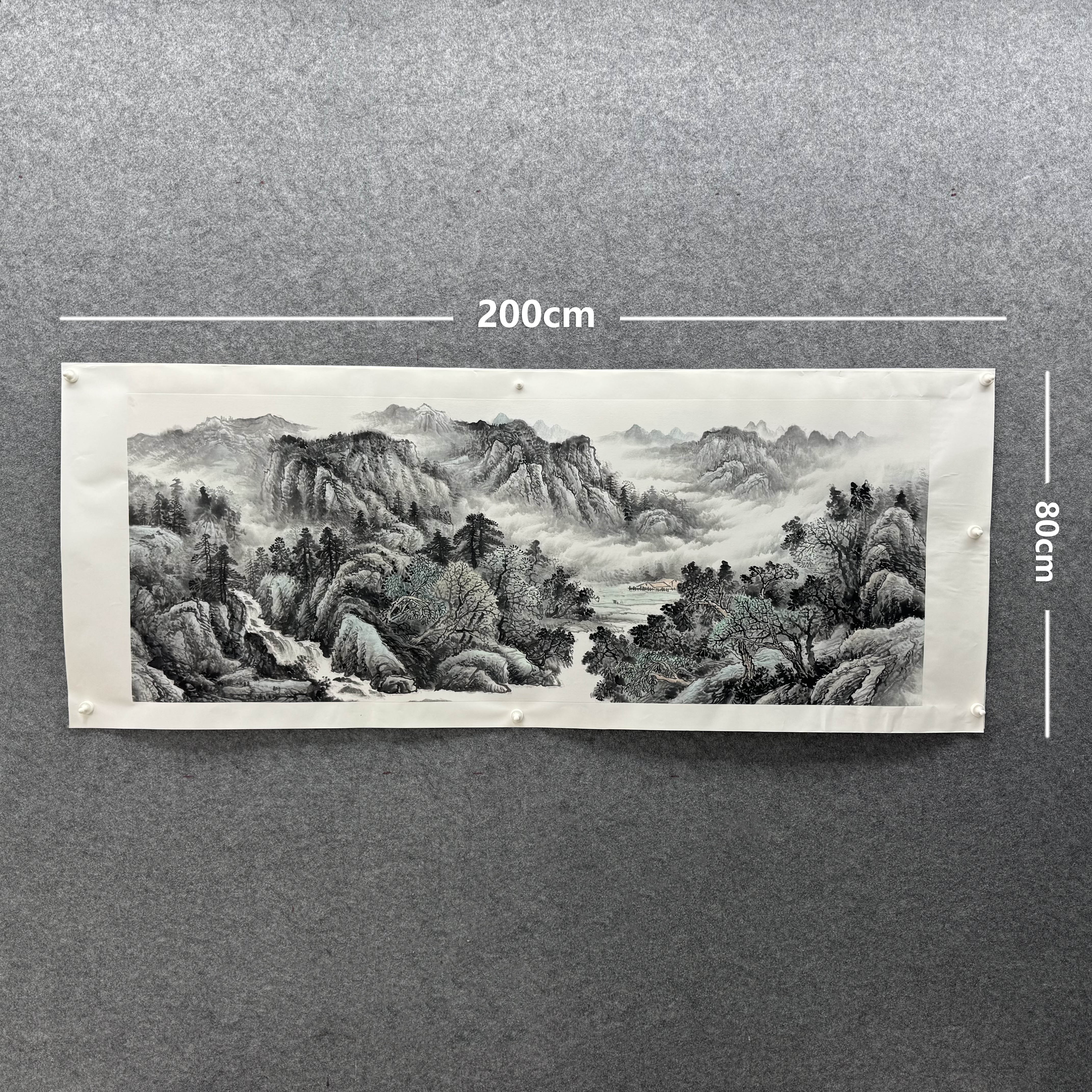 【山水画】张恒禄200*70cm手绘礼盒作品（26）