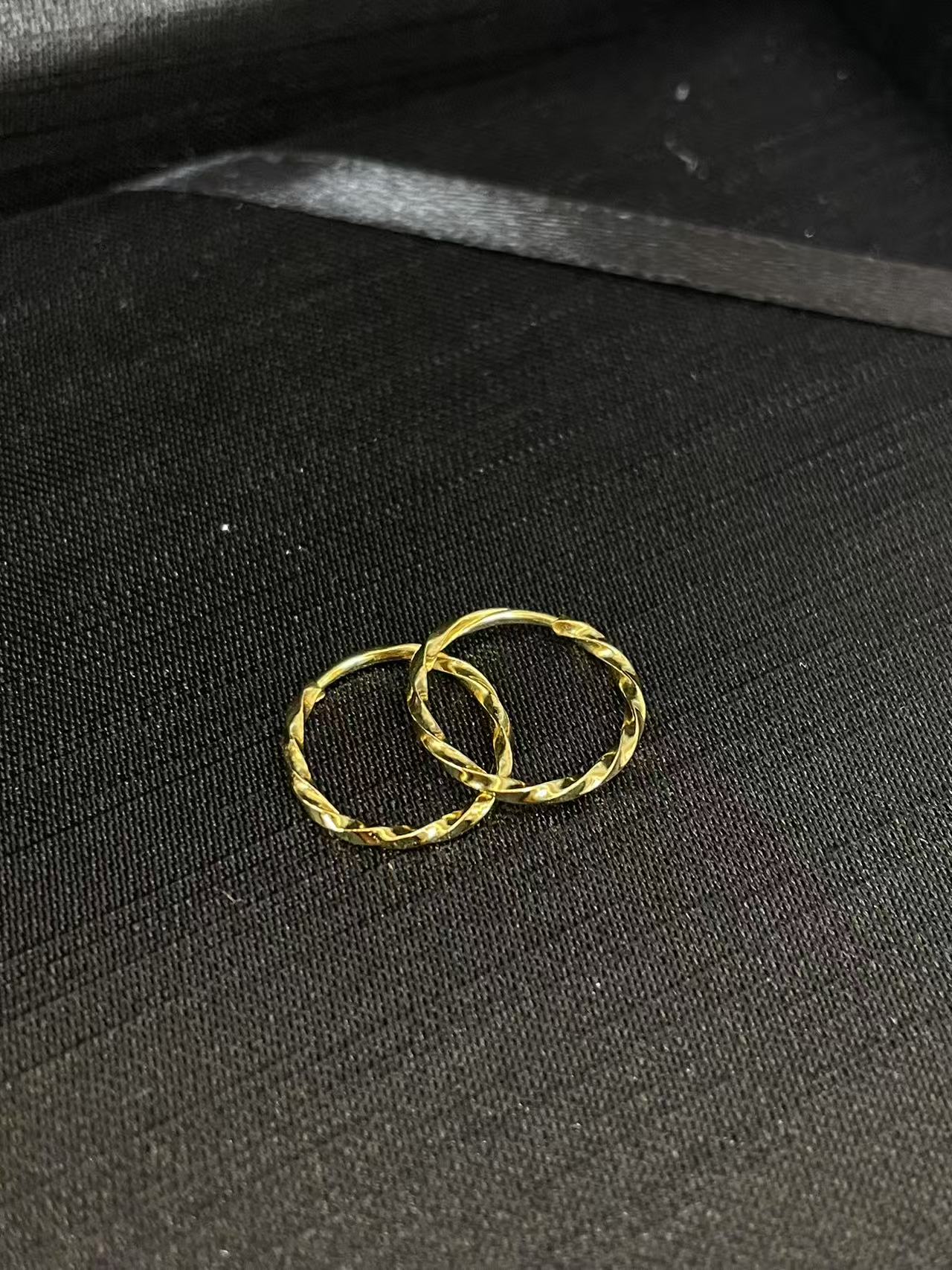 足银银制品 足银麻花耳圈（多样性一件发货）