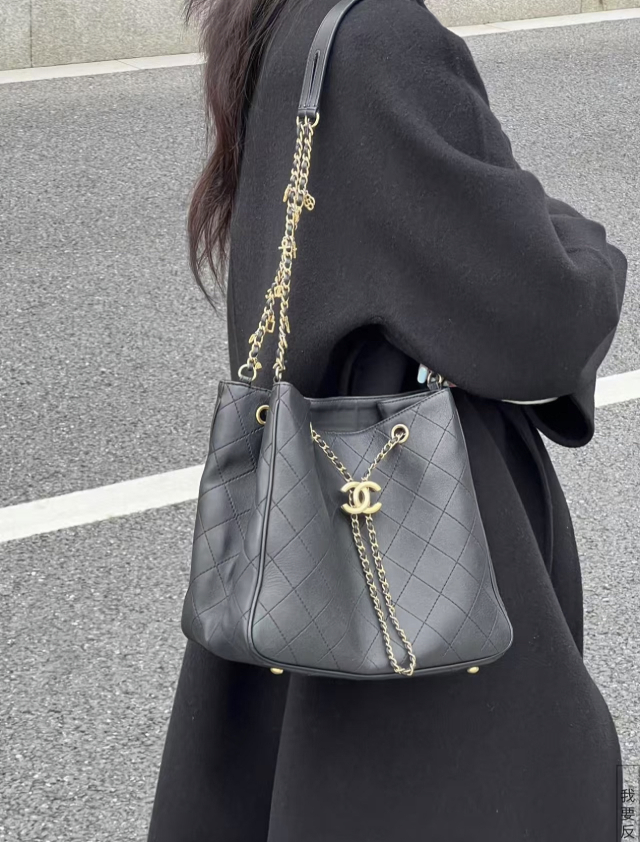 95新 Chanel/香奈儿 黑金埃及限定水桶大号 有标无卡