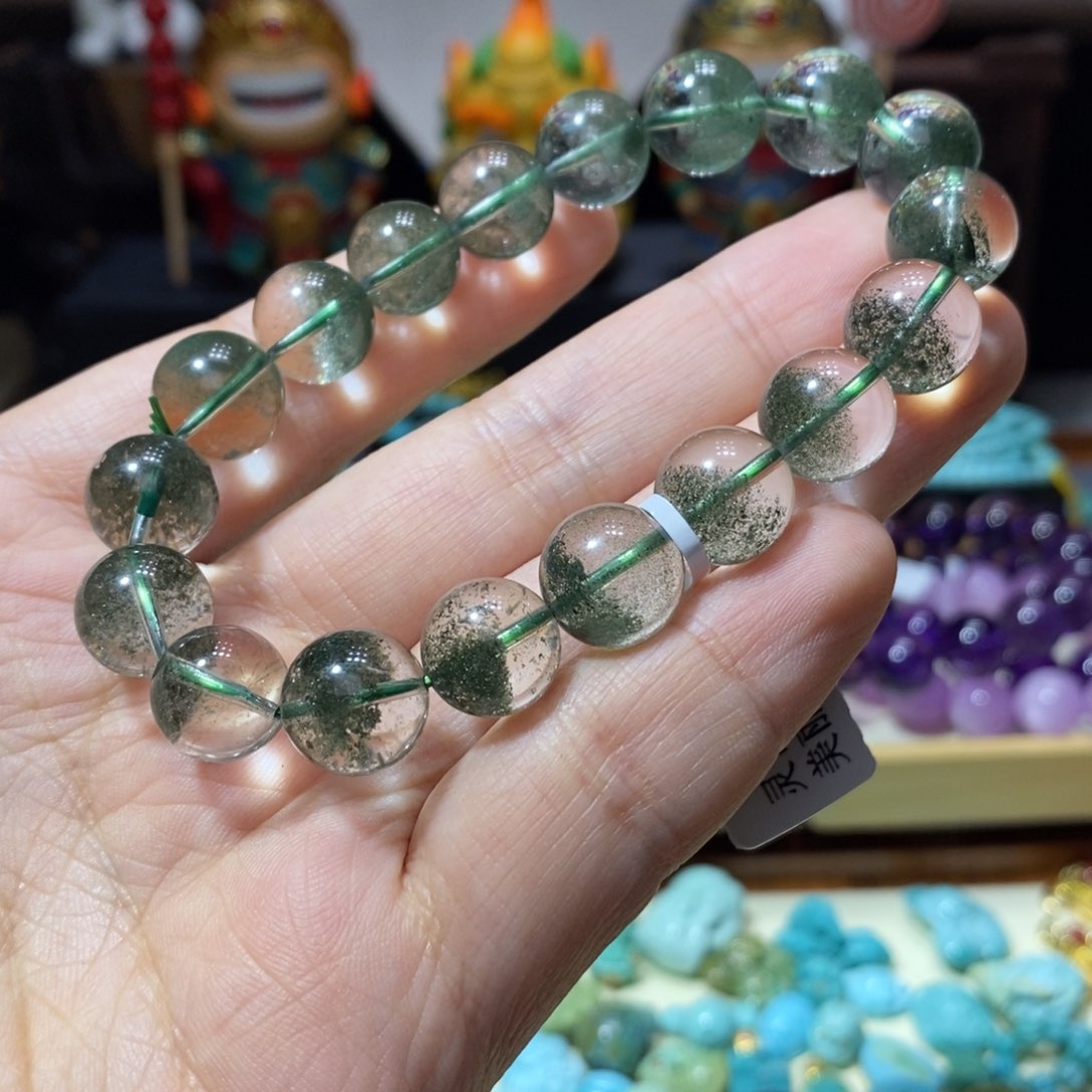 绿水晶手链未镶嵌绿幽灵11.5MM