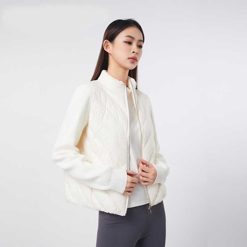 新款羽绒服圆领保暖时尚休闲简约线袖8506