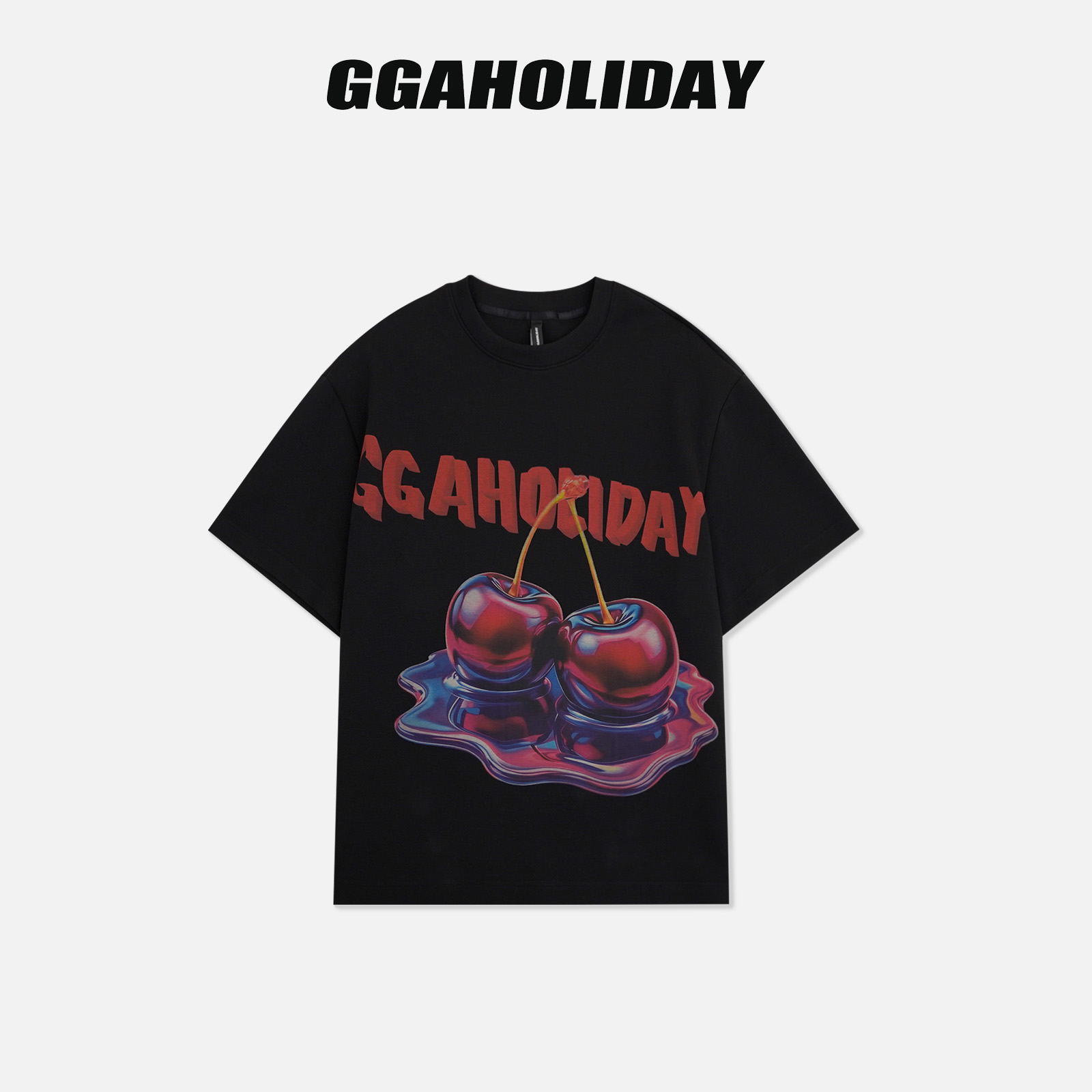 GGAHOLIDAY  美式复古宽松个性街头潮流印花百搭显瘦T恤154030