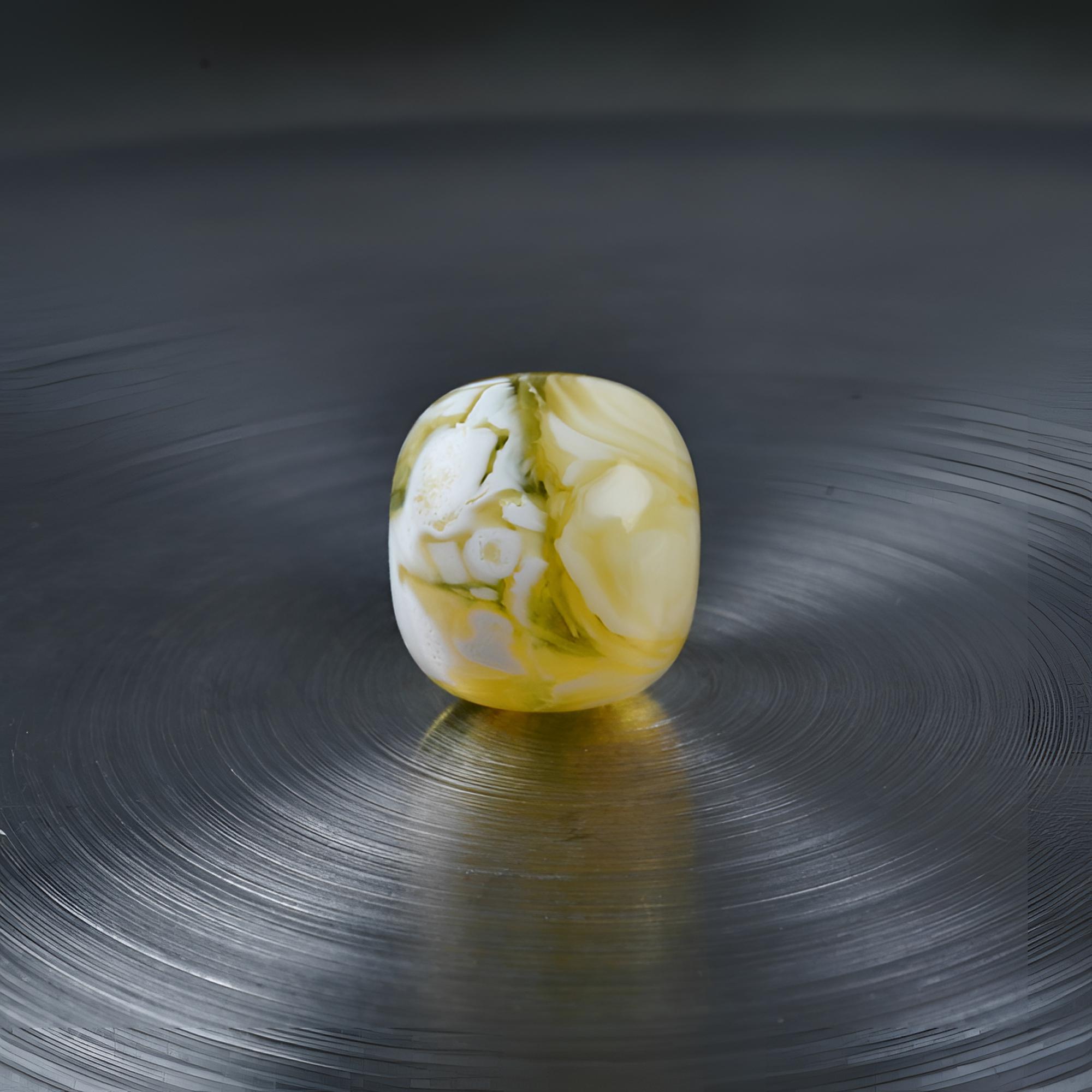 特惠金漆白溶洞老型有气孔尺寸10.7*9.6mm天然琥珀蜜蜡文玩配饰