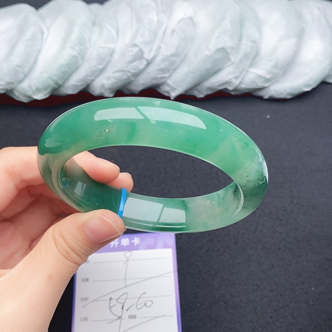 竹牌天然A货非洲翠手镯9