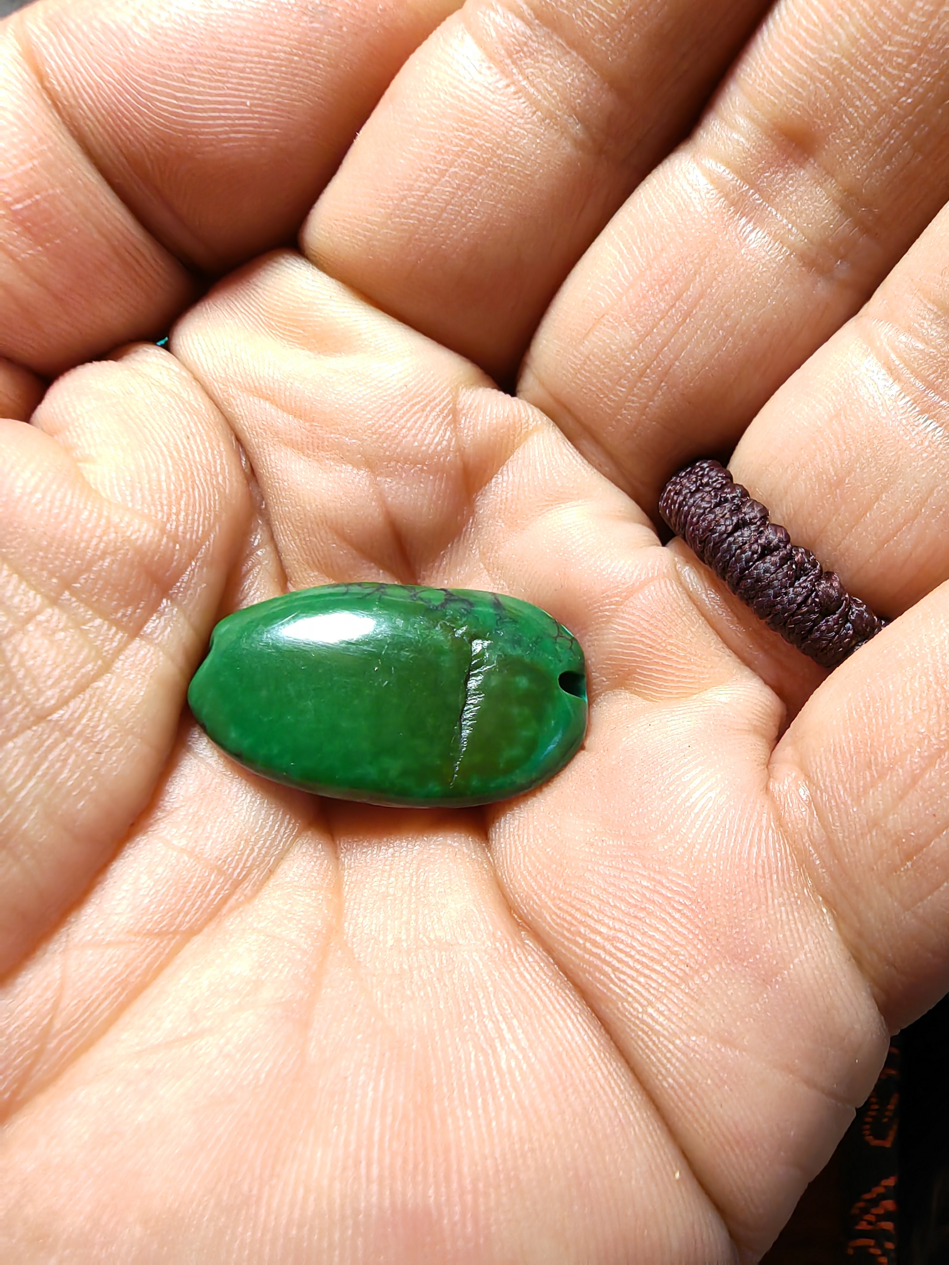 非金属陶瓷吊坠 藏系原矿老松石吊坠