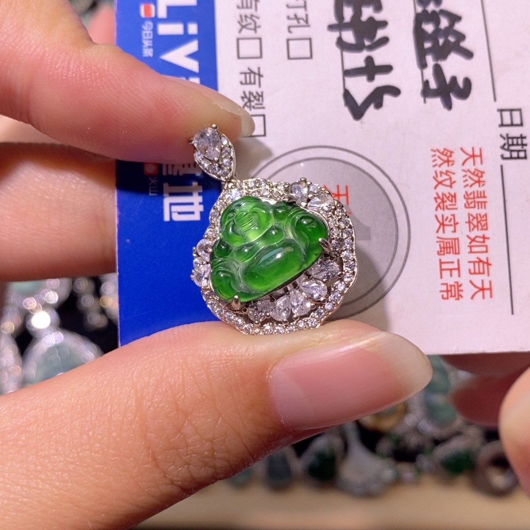 翡翠未镶嵌颈饰天然