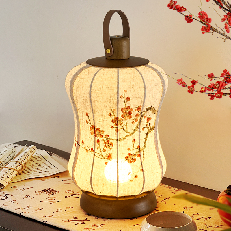 艺咖宋代美学手提宫灯台灯中式复古禅意卧室书房茶桌书法氛围灯