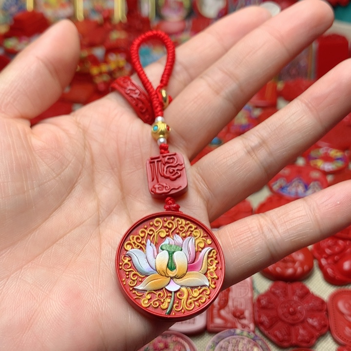 天然辰砂工艺品朱砂钥匙扣