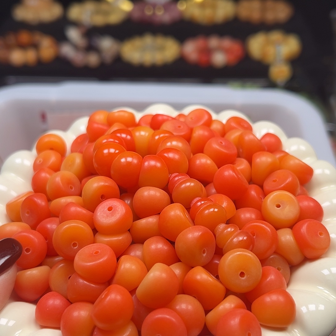 手串菩提根/象牙果卡14晚霞橘蒜瓣110颗