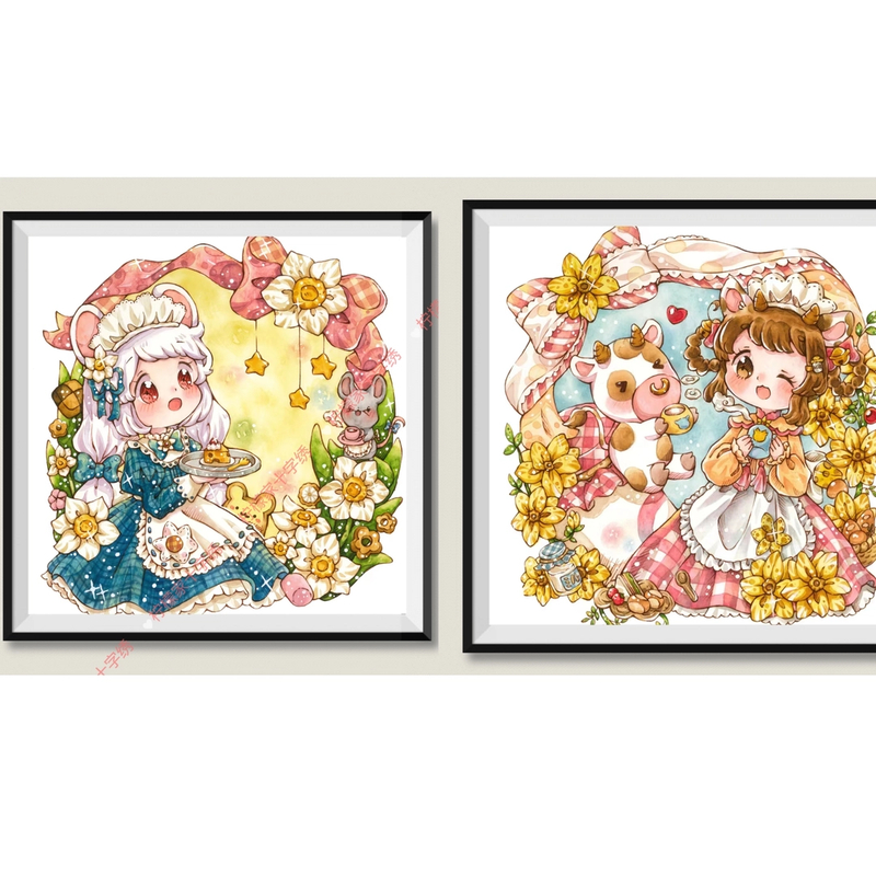 Jh十二生肖70×70金丝布大格 棉线 【无针无工具】