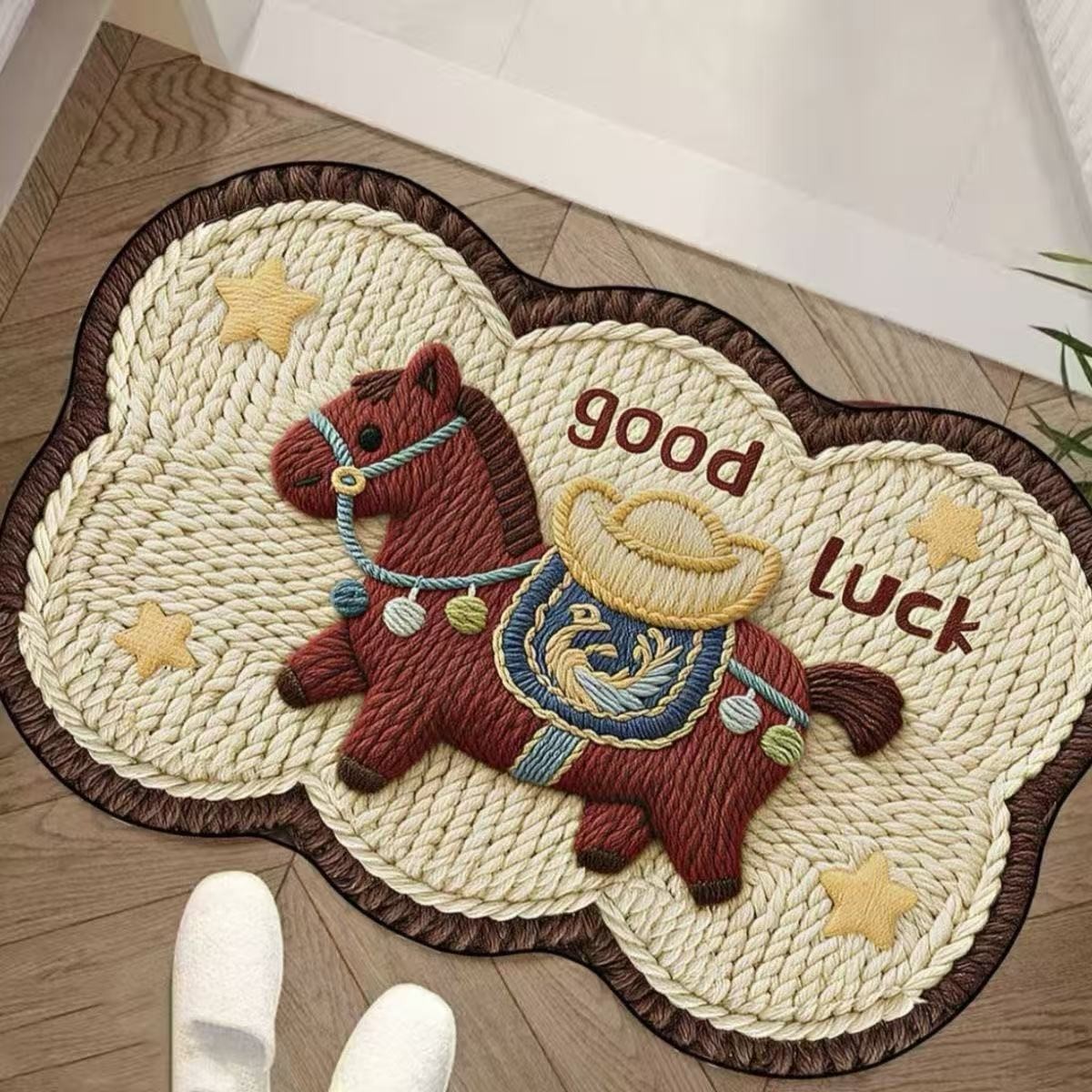 60*90cm仿编织风硅藻泥沥水垫卫生间吸水防滑垫入户门浴室卧室