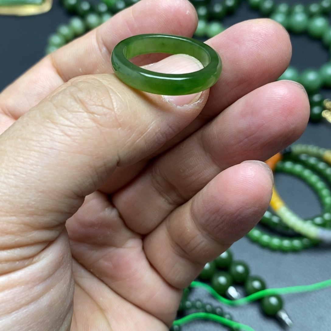 和田玉（碧玉）戒圈未镶嵌用****光