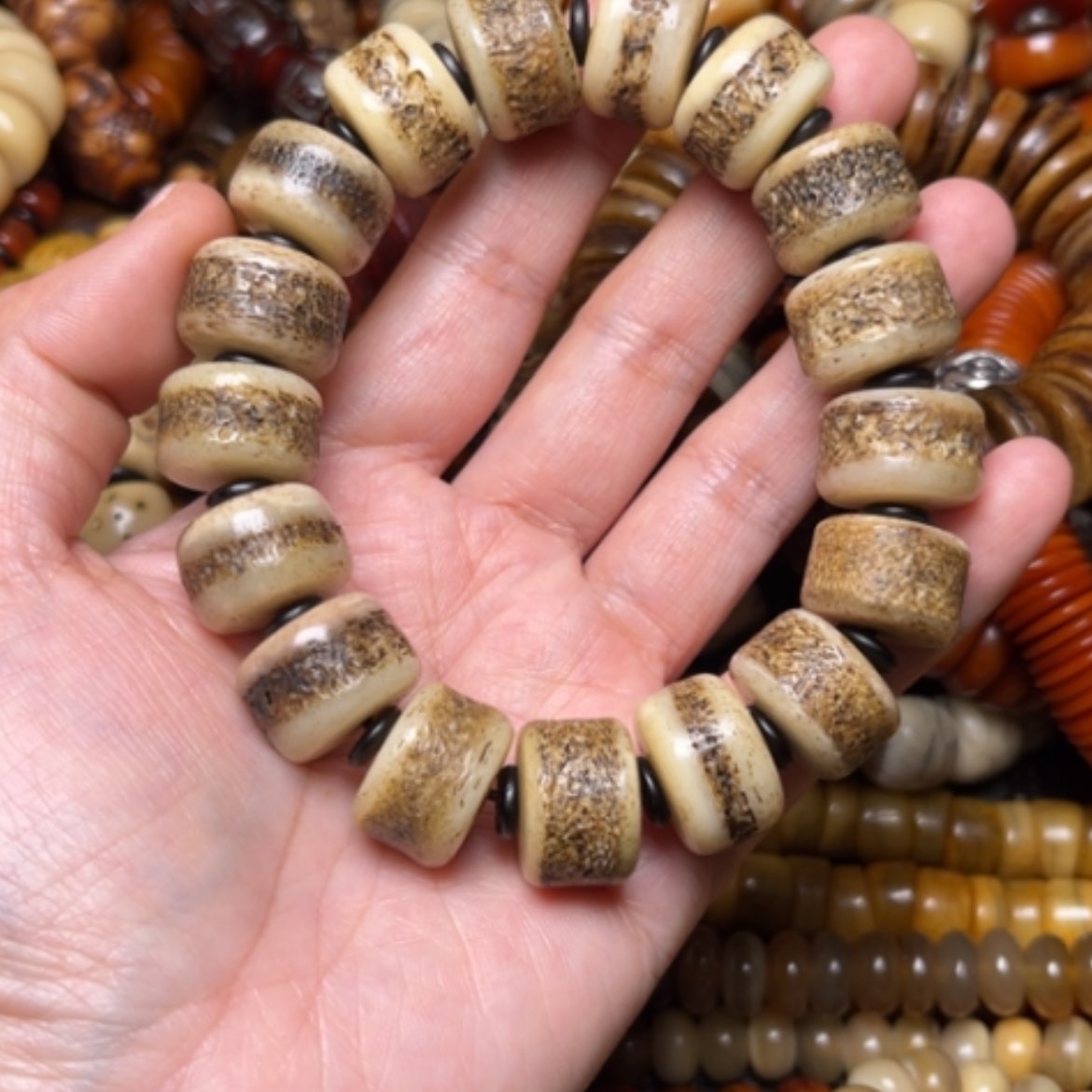 【闪购商品】牛骨手串/手链牛骨原色17.5×17颗