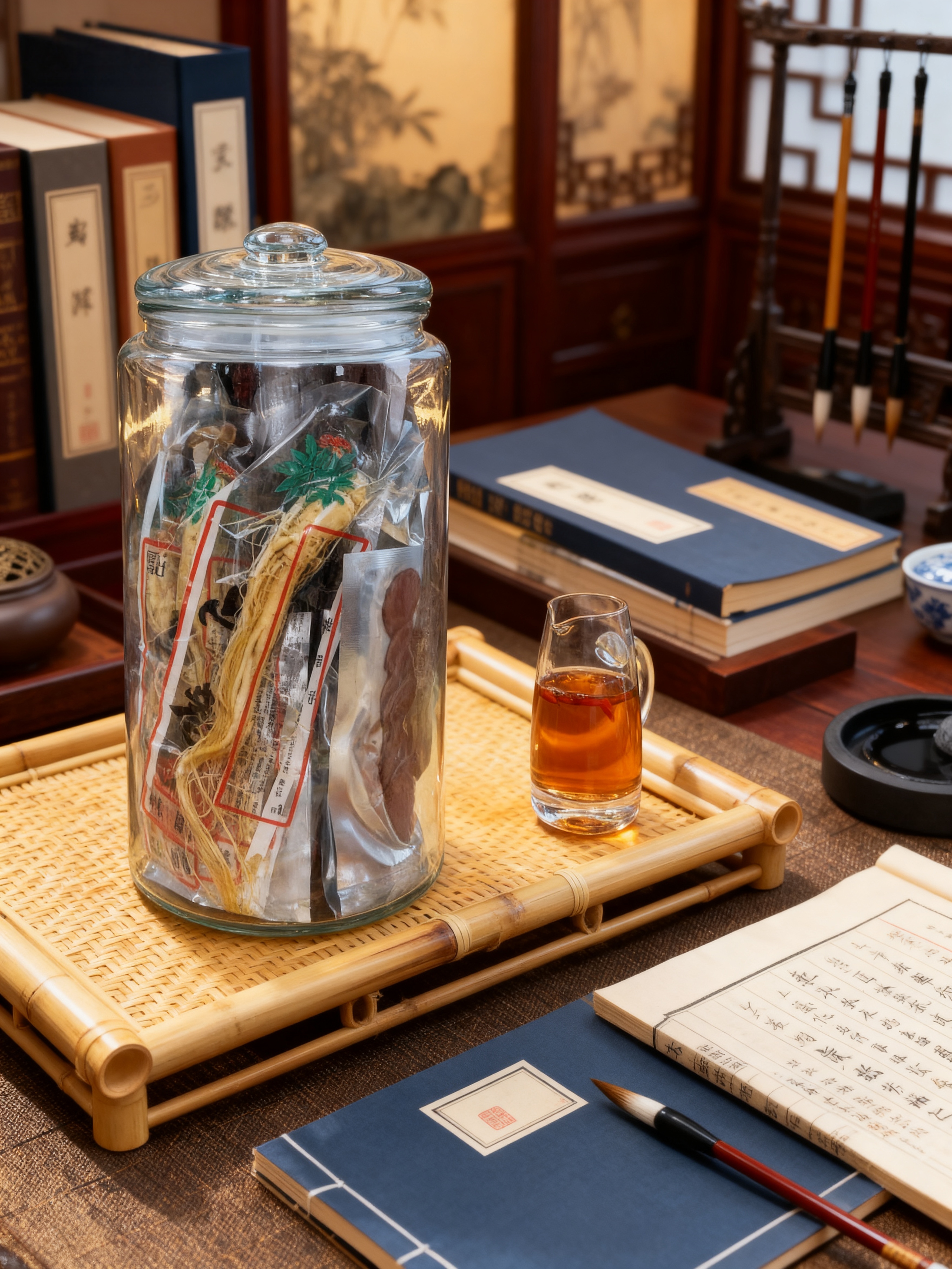 专属福利精品鲜参鹿茸等23种组合附赠15斤玻璃瓶