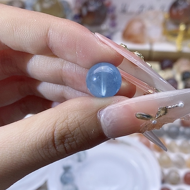 水晶戒指未镶嵌蓝*瑰，