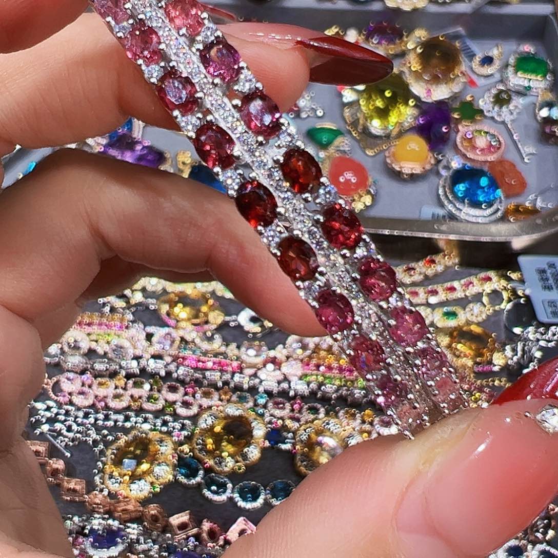 银S925镶嵌尖晶石珠宝半成品