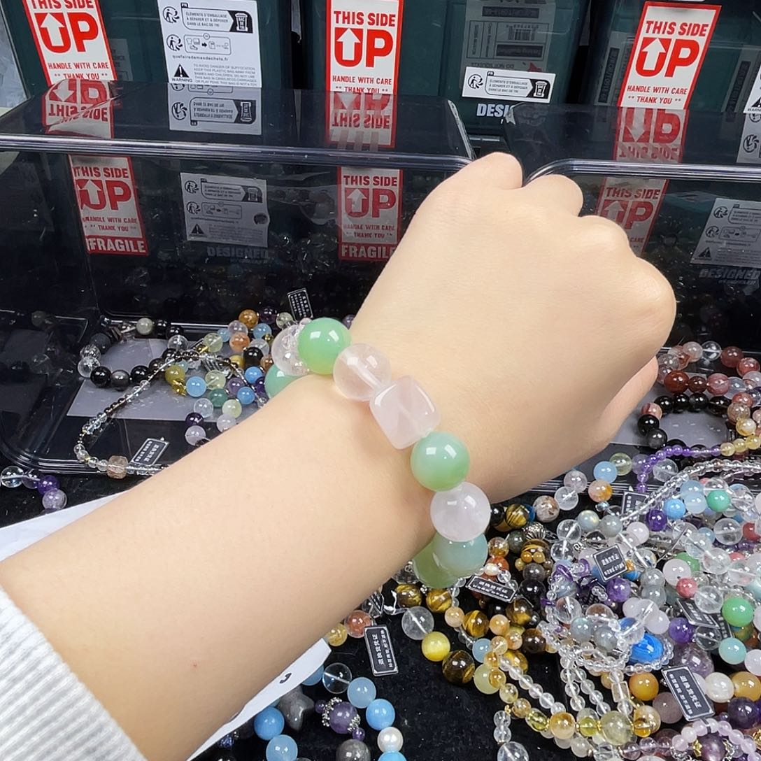 手链银S925镶嵌烟晶