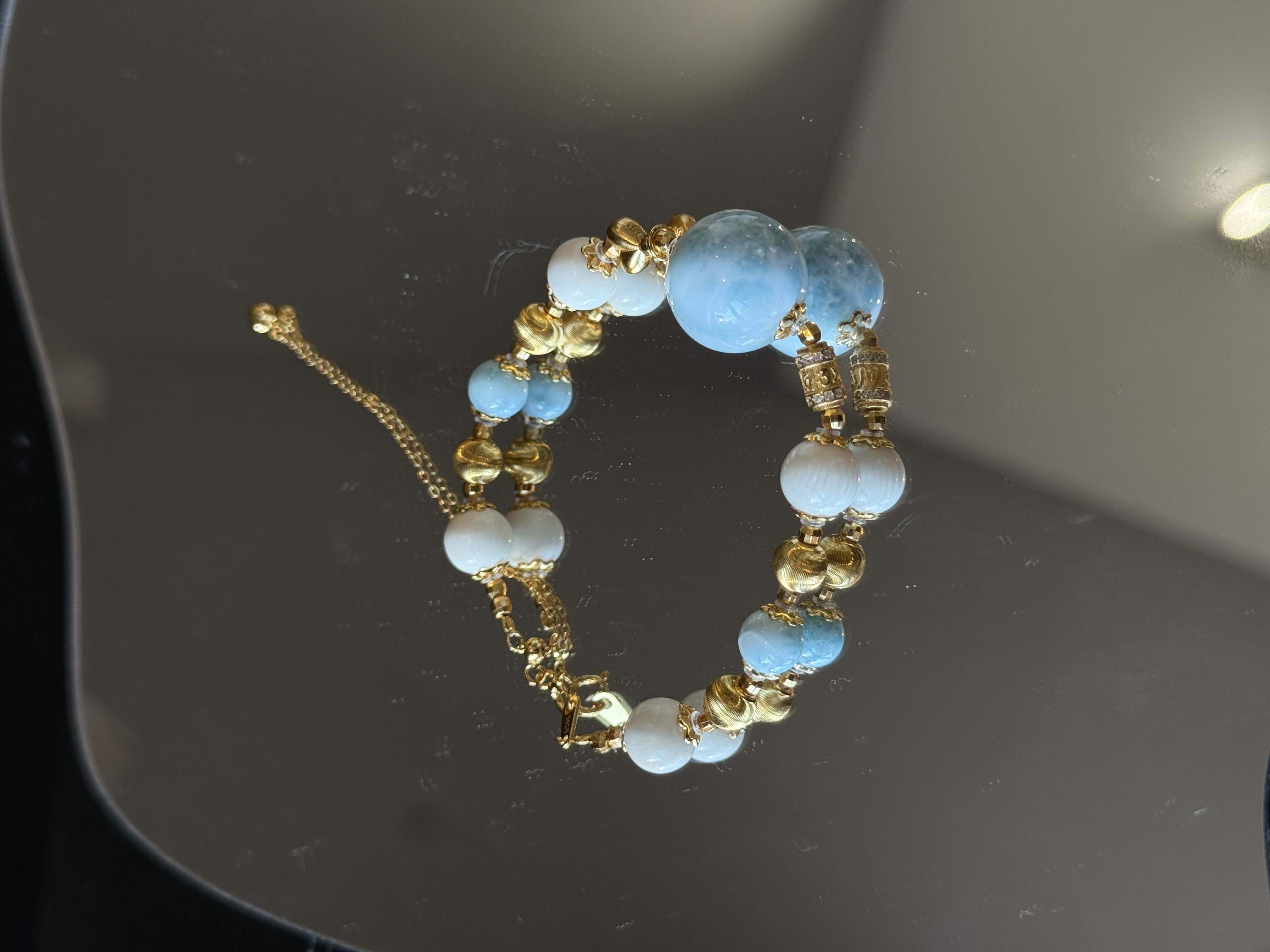 猛犸牙海纹蓝时尚单圈手链