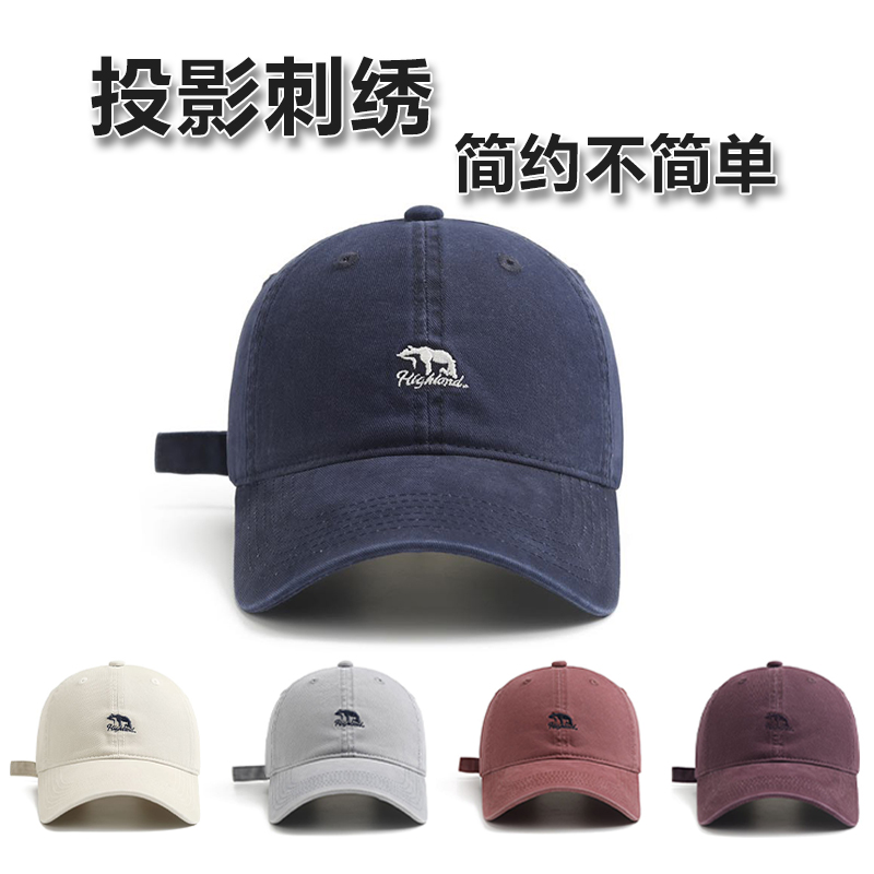 韩版刺绣减龄棒球帽男女鸭舌帽显脸小深顶帽子帽子简约休闲百搭