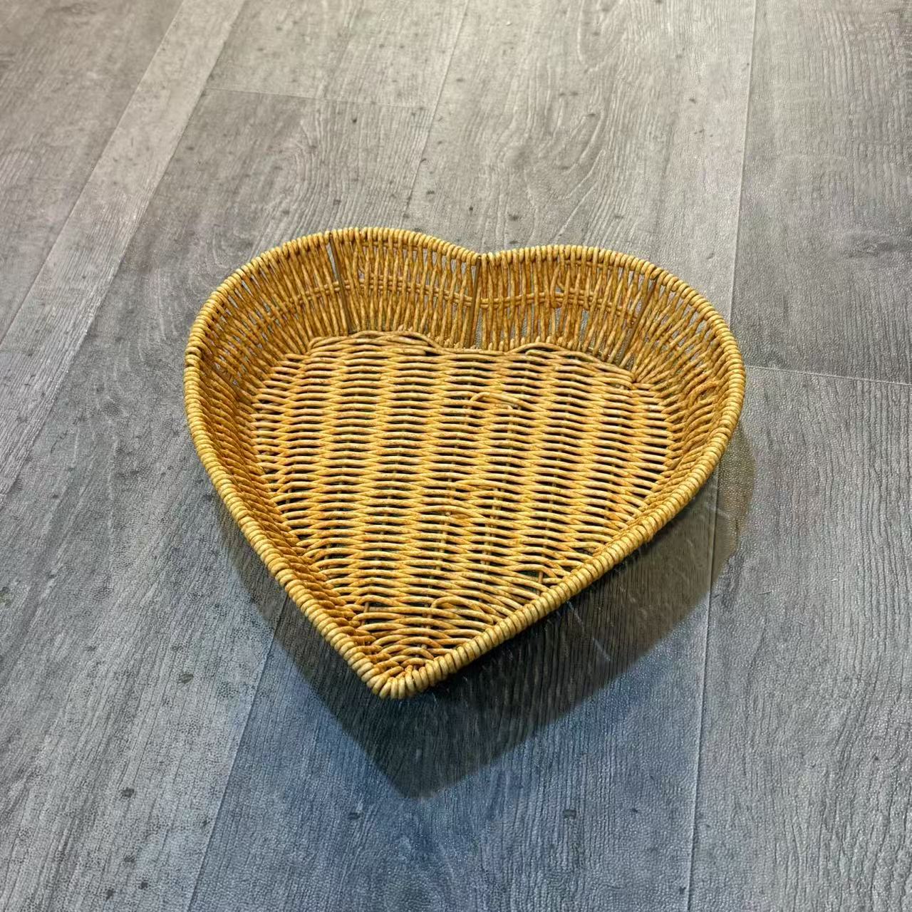 XW30爱心水果篮手工编织纯手工编织