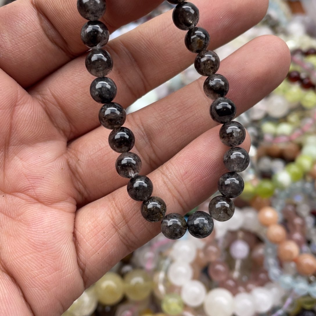 银S925镶嵌手链烟晶