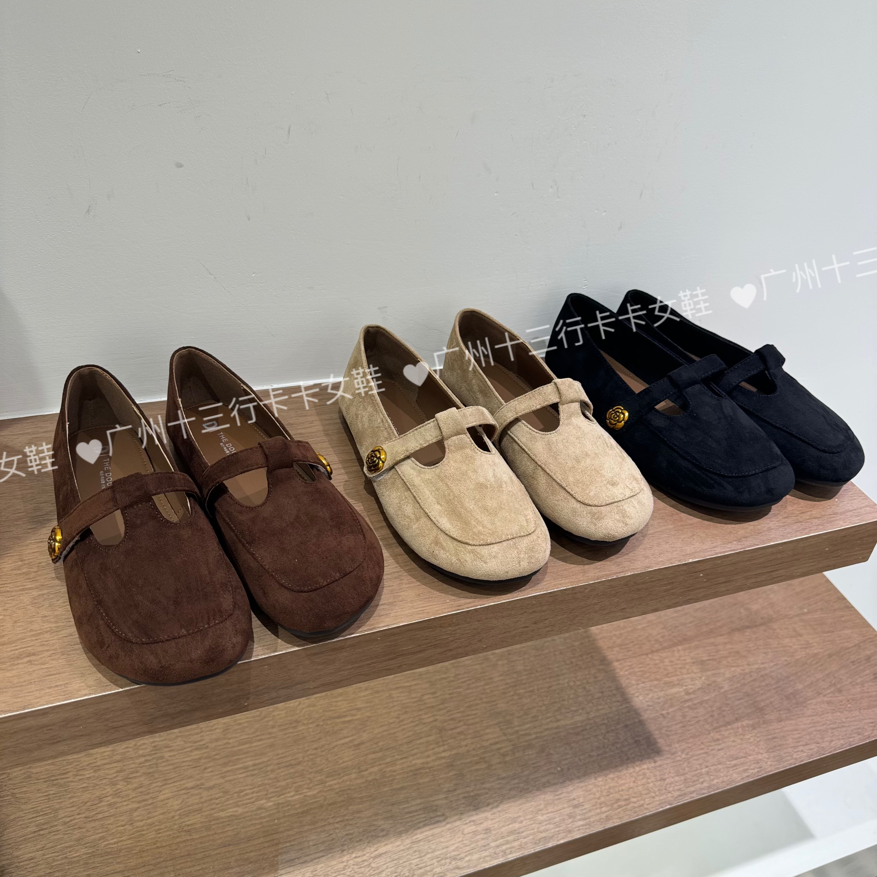 爆款山茶花T字单鞋新款丁字软底芒果头玛丽珍鞋秋季韩版百搭时尚