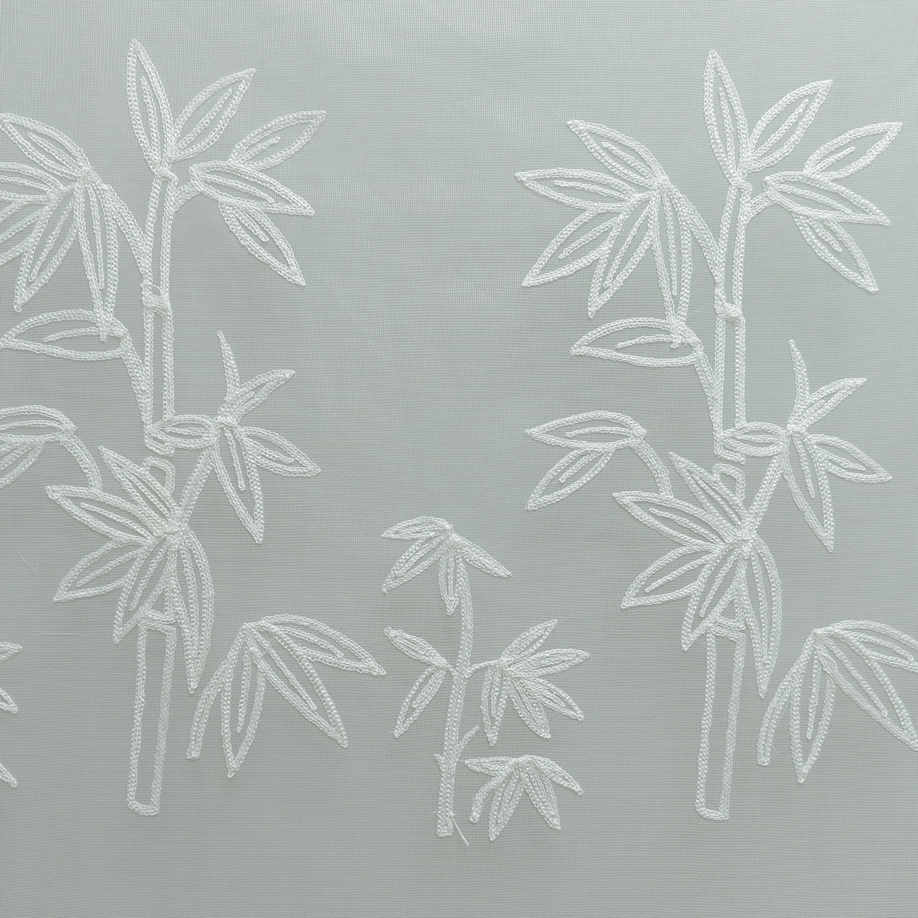 00433 成品刺绣挂钩款轻奢清新透气窗纱宽6米高2.7米免费对开