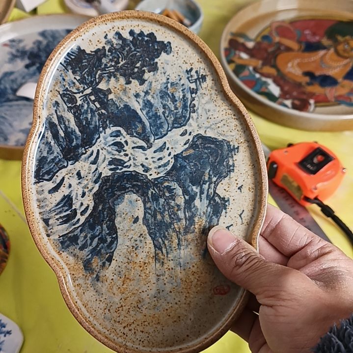 盘蓓*景德镇手绘青花