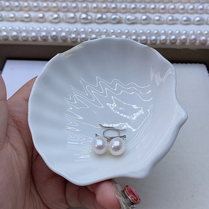 d***d银S925镶嵌淡水珍珠耳饰耳钩