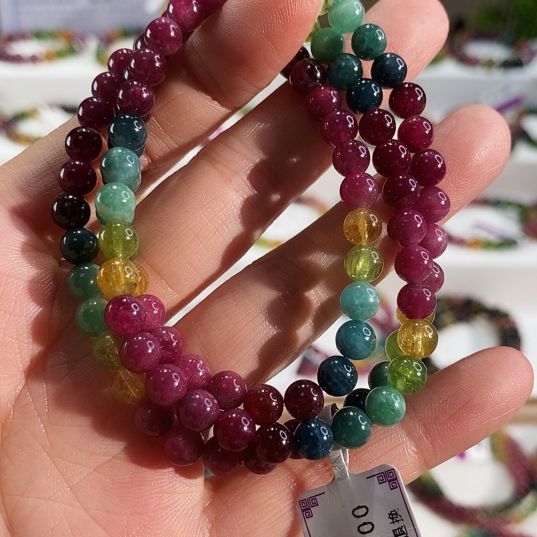 手链未镶嵌碧玺G2069三圈颜色微差