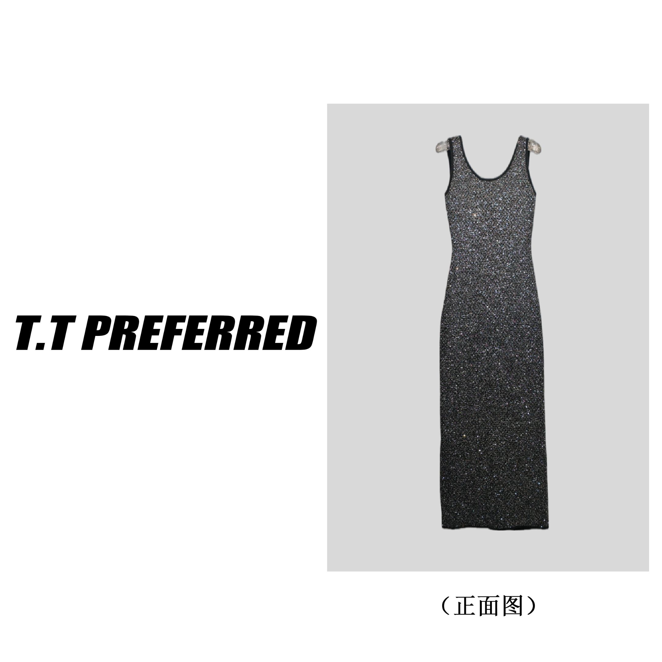 【T&T】25秋季新款时尚百搭亮片无袖连衣裙L-003