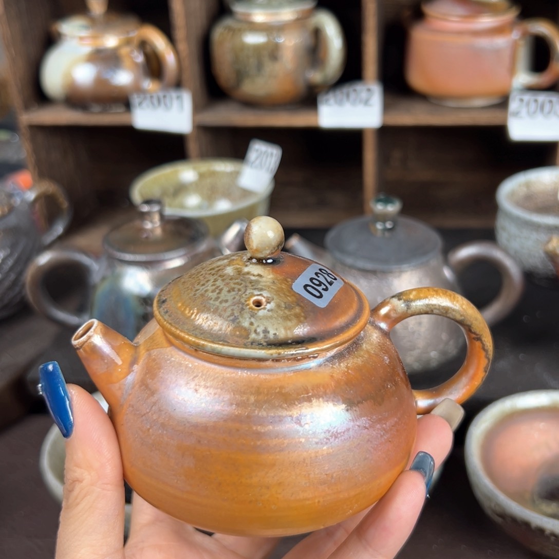 杯柴烧茶器中白壶