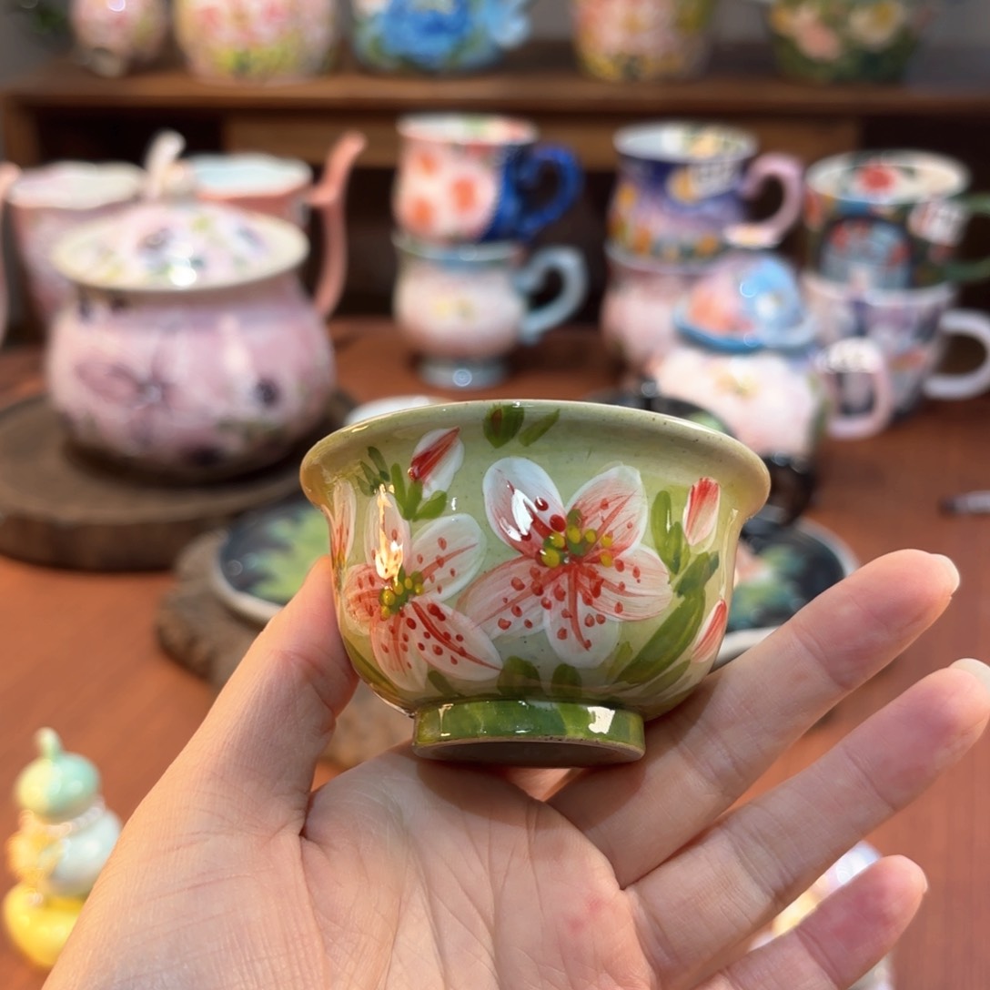 景德镇手绘高温釉下彩陶瓷茶具