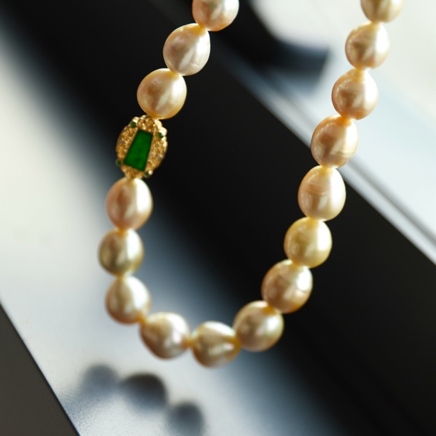 18k金海水金珠项链ZS