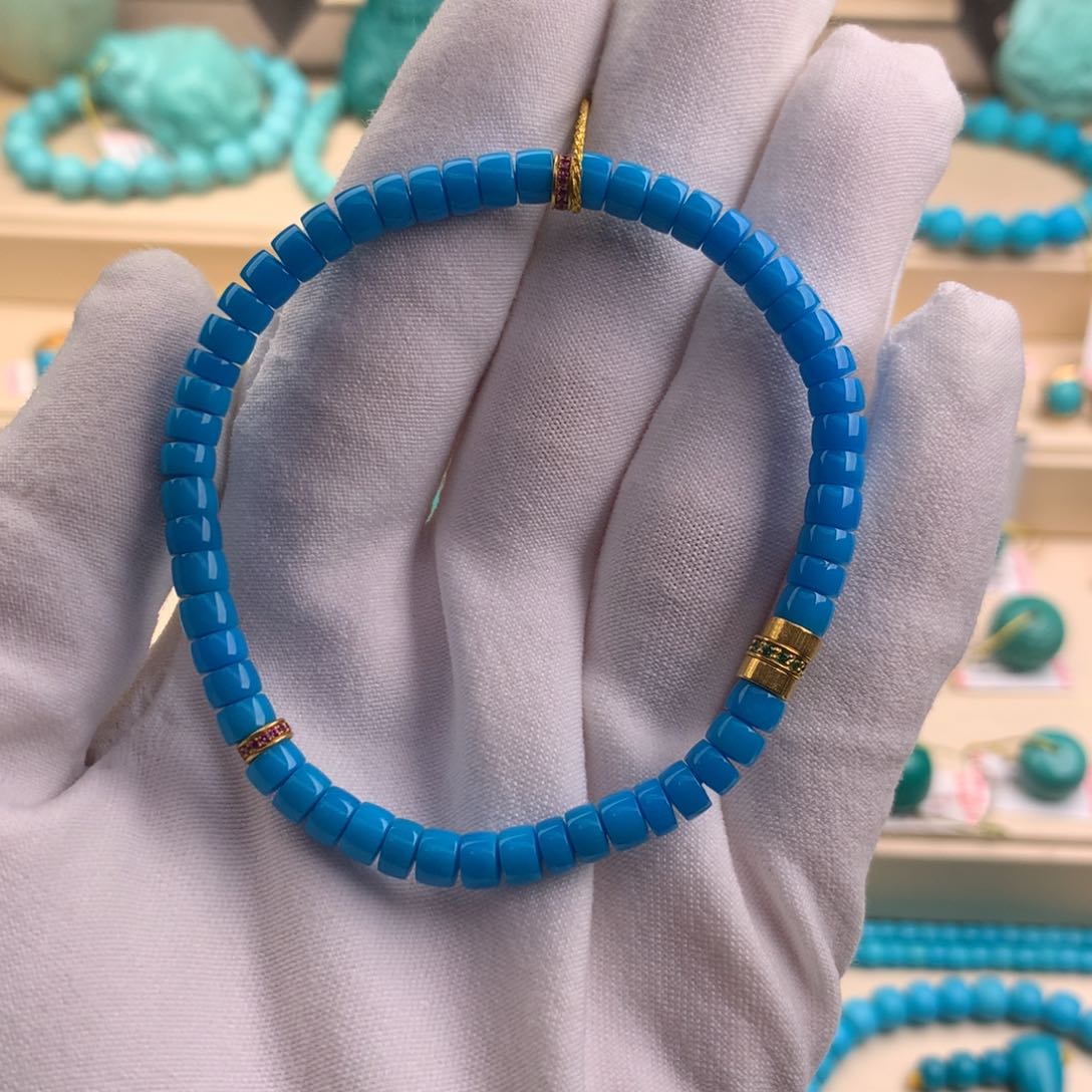 绿松石珠宝奇石18K金镶嵌