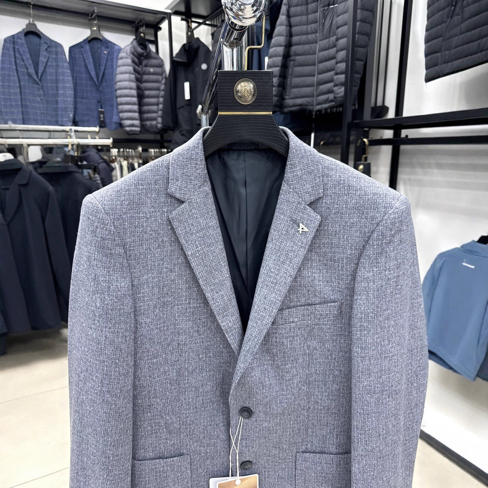 【海家】 秋冬加厚含羊毛休闲西服保暖商务毛呢外套4Y065A