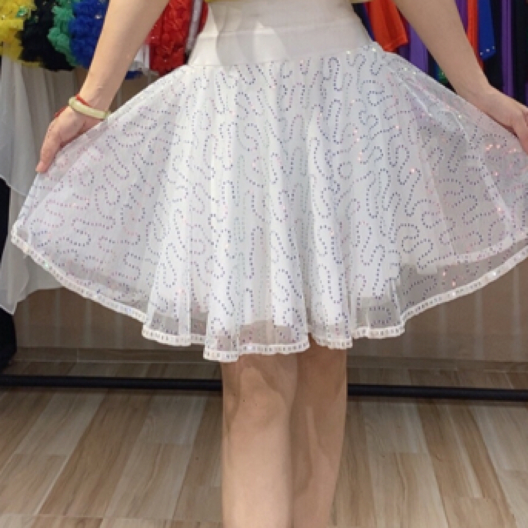 老师A字跳舞裙子防走光百搭时尚高腰半身裙夏季显瘦水兵舞短款