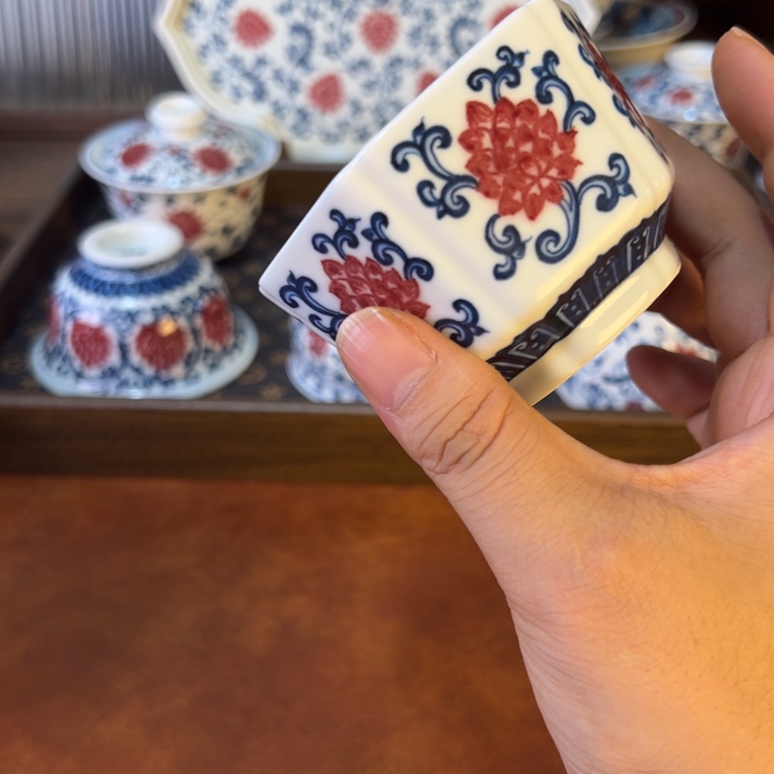 摆件景德镇茶器原矿釉里红
