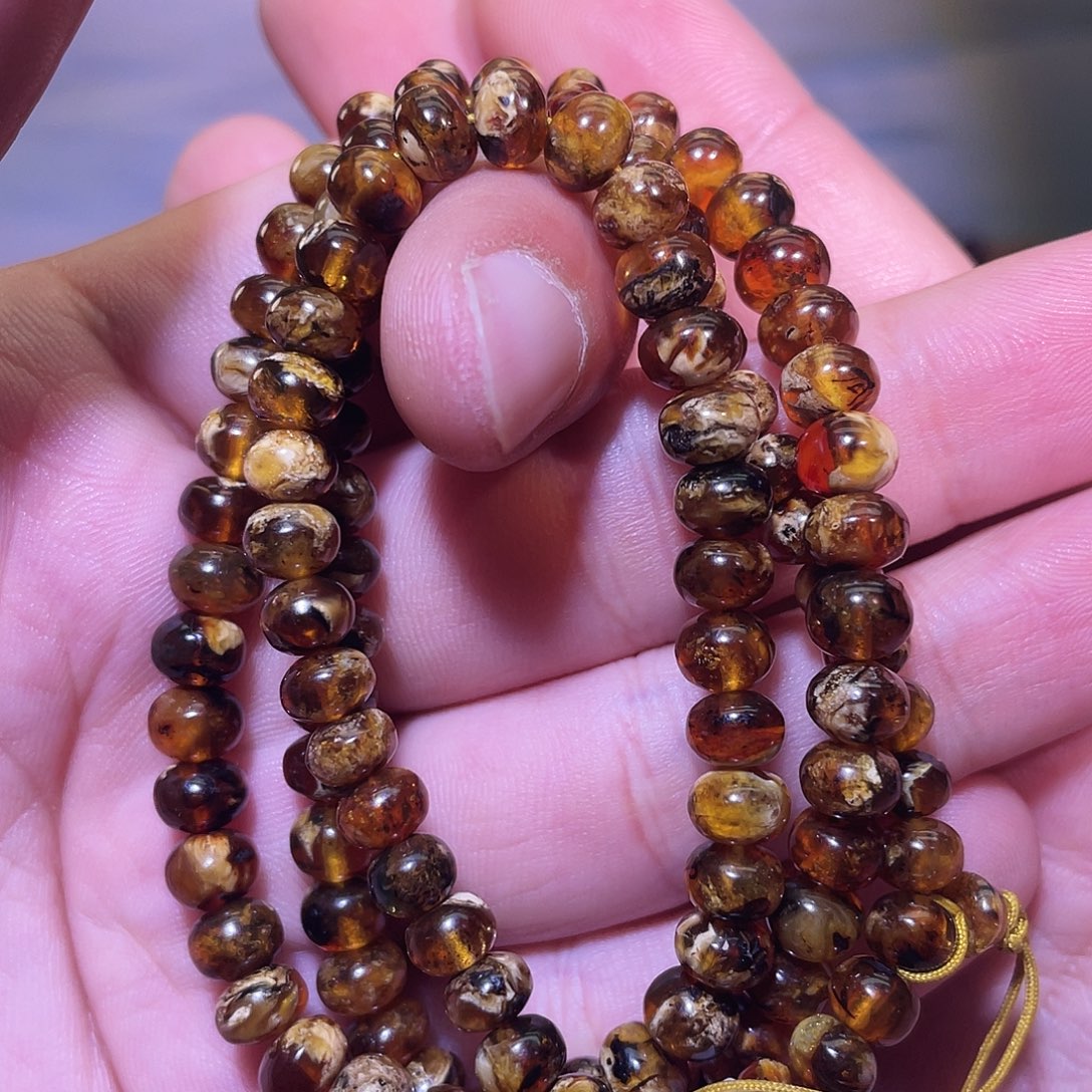 琥珀未镶嵌裸石7+抚顺琥珀花珀108