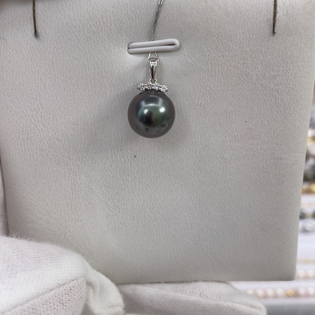 海水珍珠颈饰18K金镶嵌11-12mm