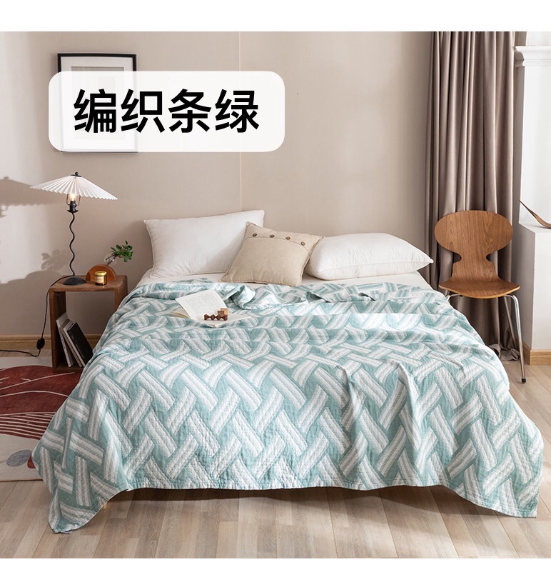 【新疆棉】A类双人纯棉纱布夏季盖毯午睡毯空调被成人多功能双面