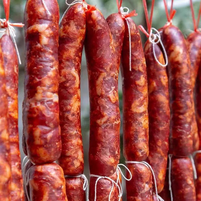 陕西汉中农家烟熏麻辣香肠纯手工只做传统美食特产