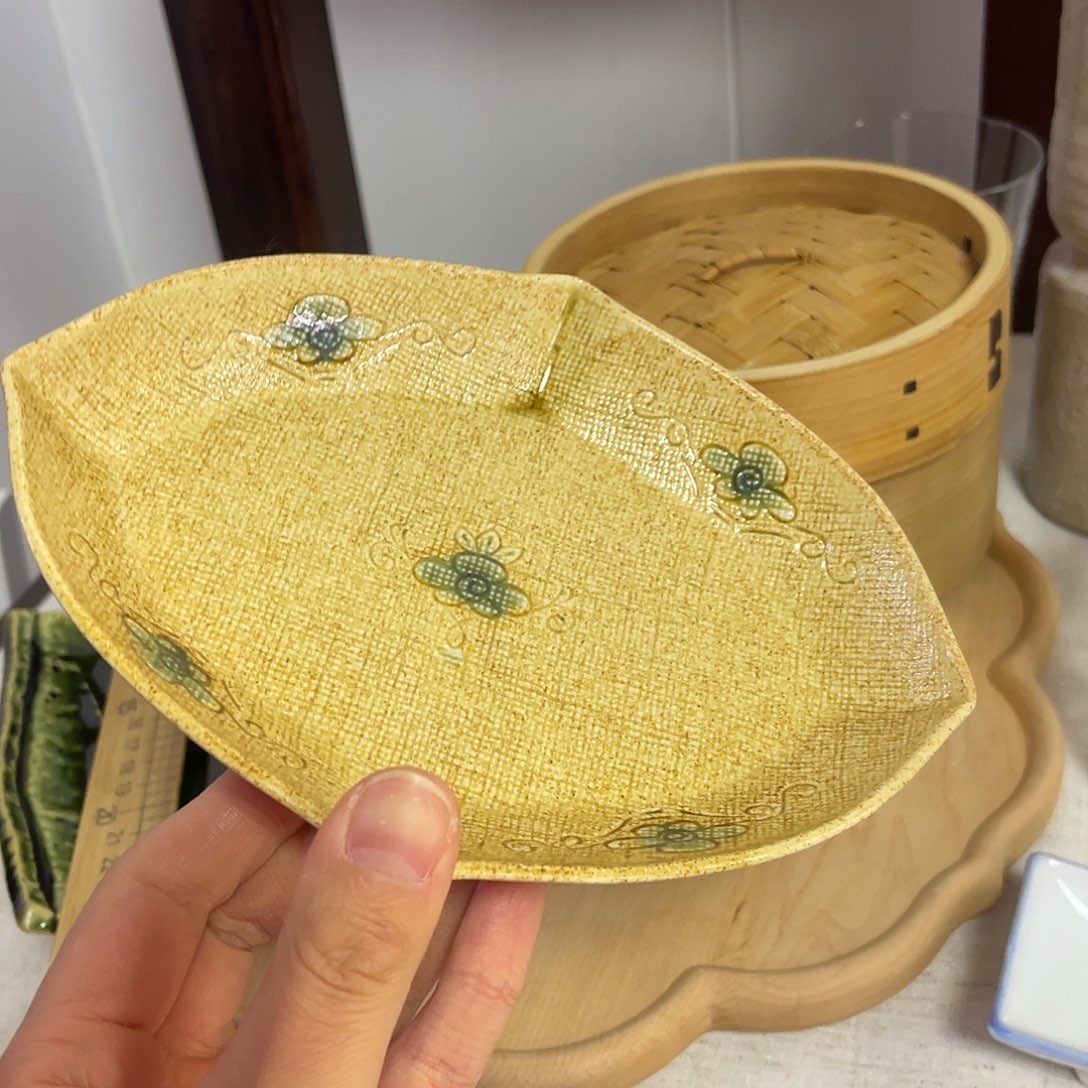 瓷片橘吉黄濑户风格盘13