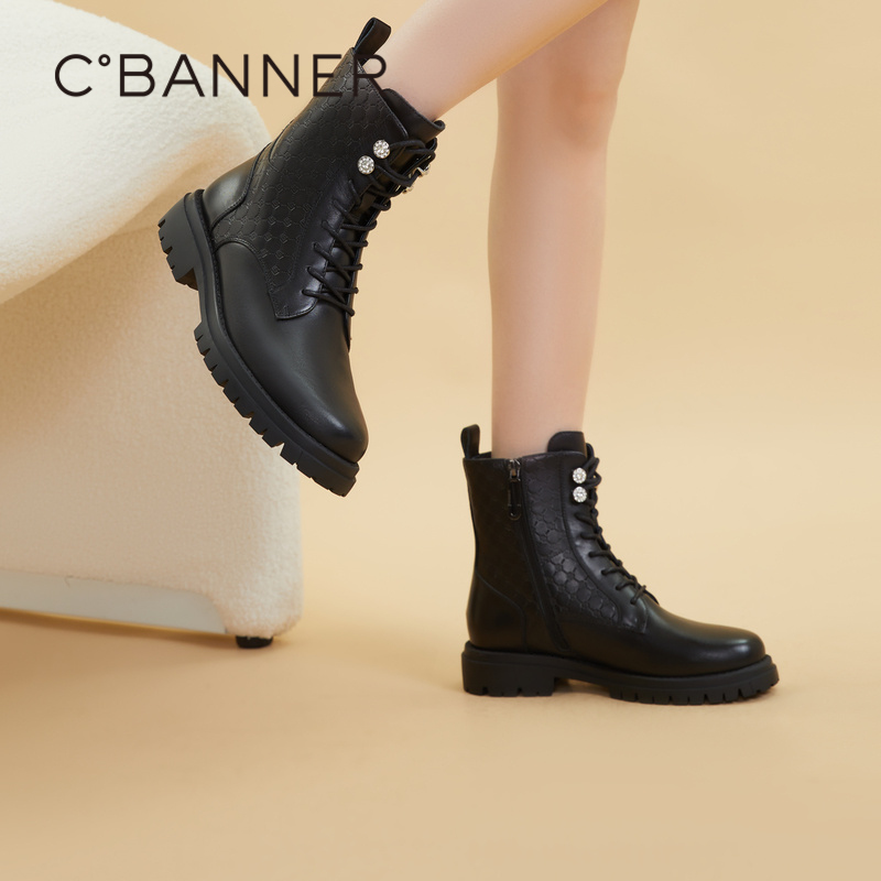 【自由印迹】CB冬季马丁靴摩登中式厚底马丁靴 A22513312