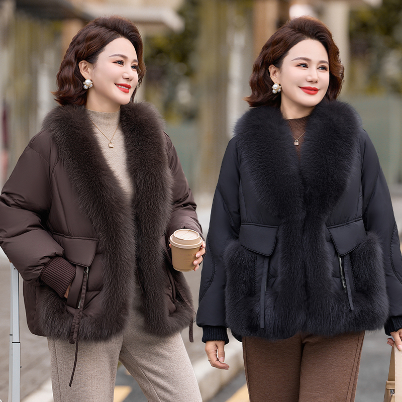 阔太太端庄大气女装冬季外套2025新款羽绒棉服中老年秋冬保暖棉袄