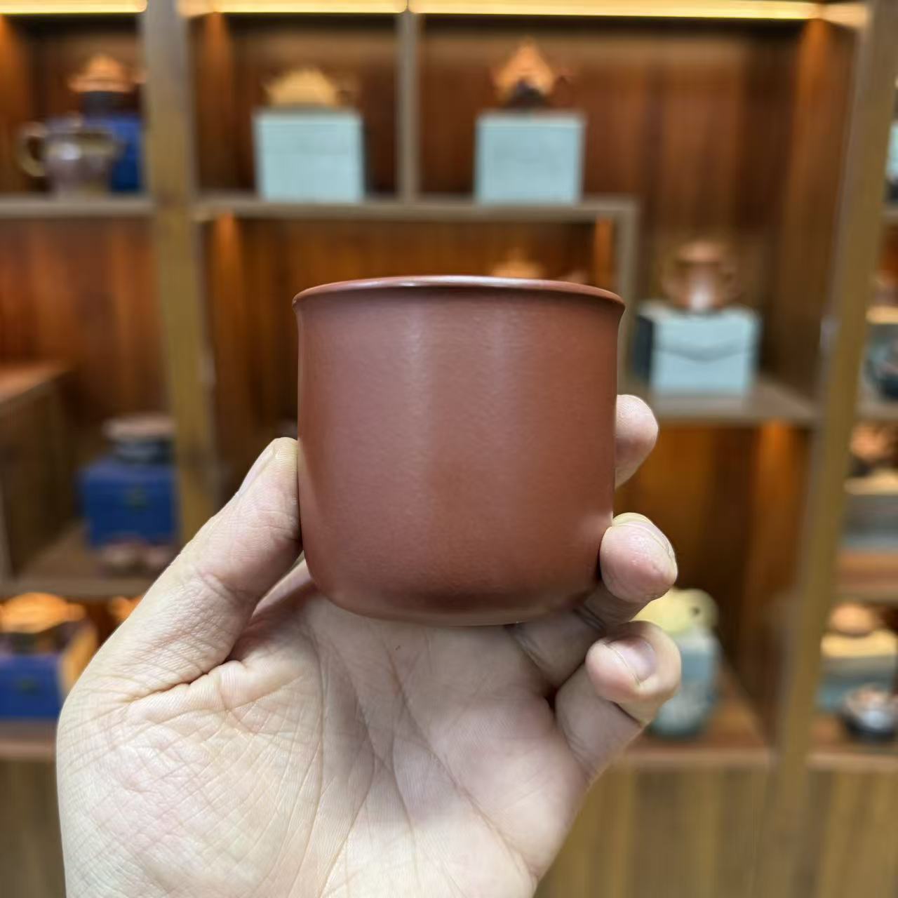 直筒主人杯 大红袍紫砂杯