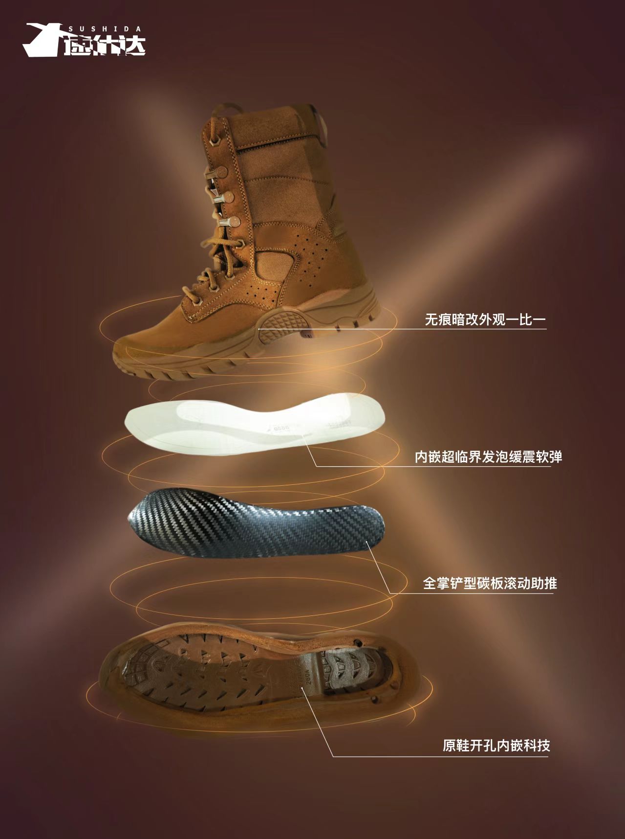 1:1无痕暗改战靴碳板