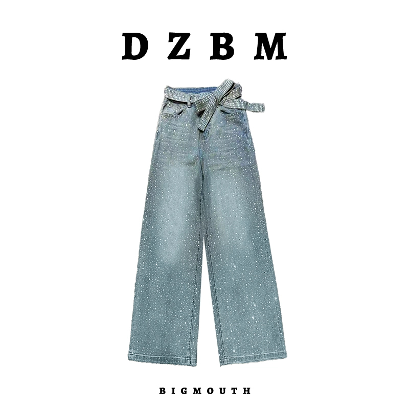 DZBM时尚轻奢时尚显瘦重工烫钻牛仔裤-K1044